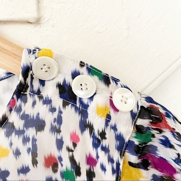DEREK LAM printed  ruffle detail buttons blouse 4 - Picture 4 of 7